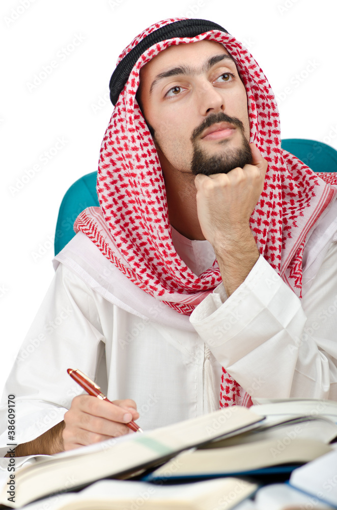 Fototapeta premium Education concept with young arab