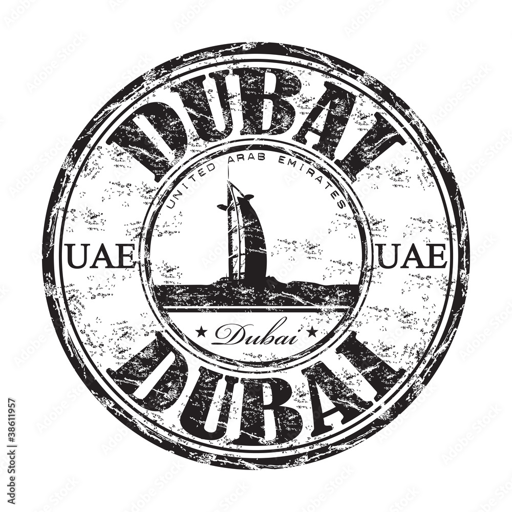 Fototapeta premium Dubai grunge rubber stamp