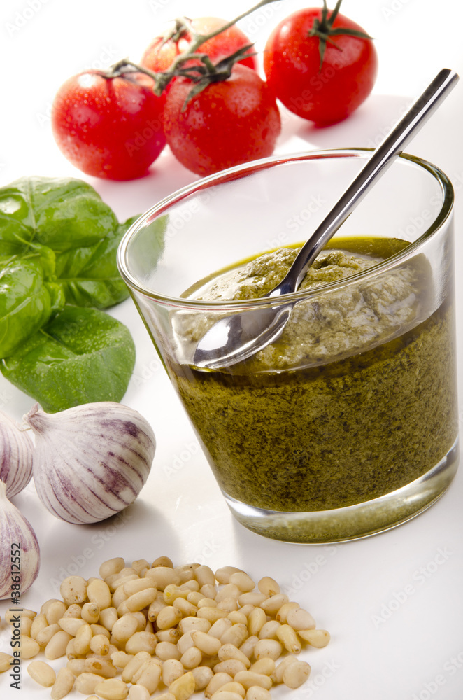homemade pesto with basil and garlic homemade pesto with basil and garlic
