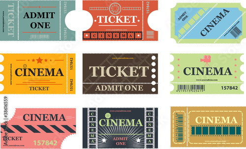 Set of cinema tickets vector