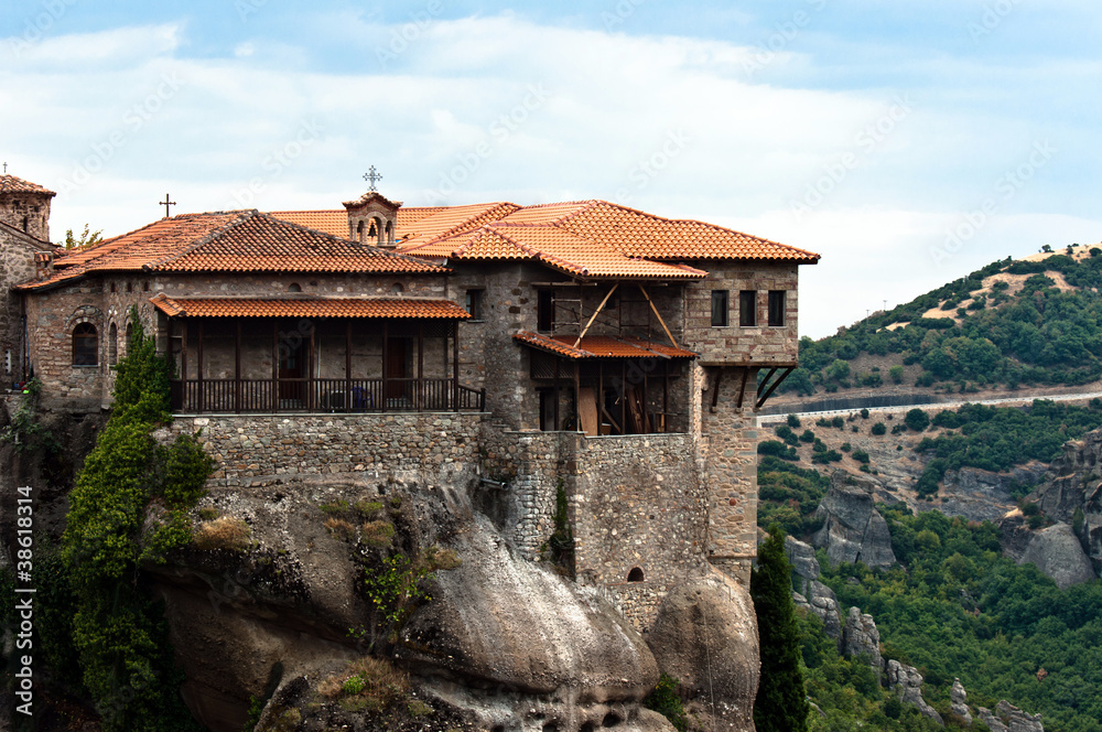 Church built on hihg mountains in greece