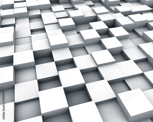 Multiple white cubes background