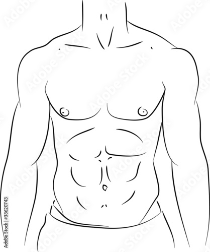 Man torso abs