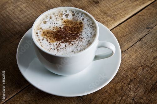 Perfect white coffee cup on the table