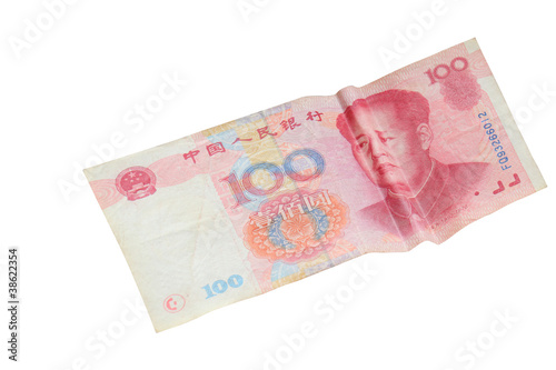 China Money with depressed Face