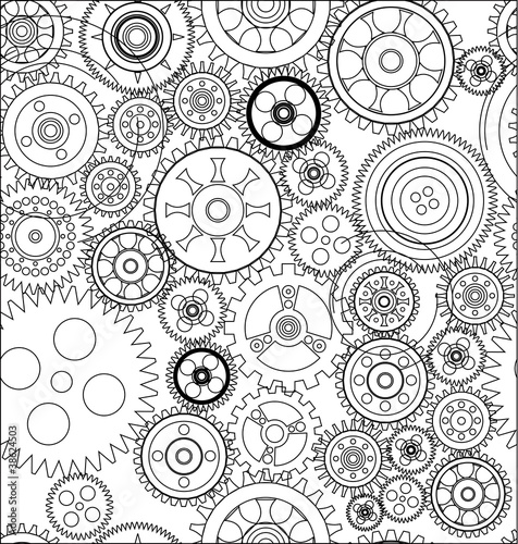 Seamless gear and cogwheel background
