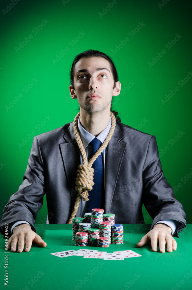Man playing in the casino Man playing in the casino