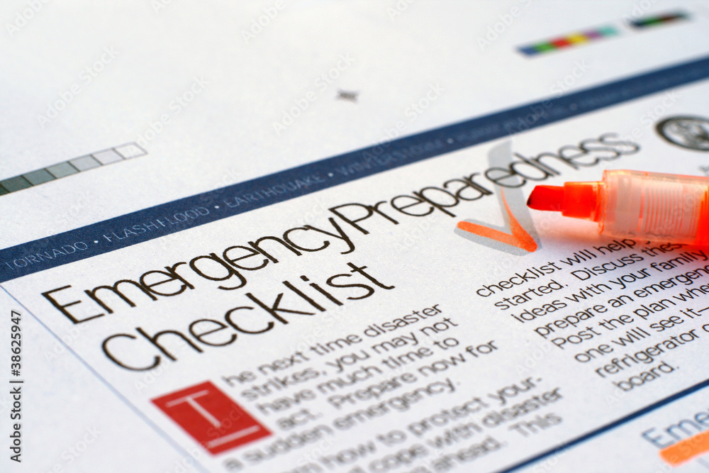 Obraz premium Emergency checklist