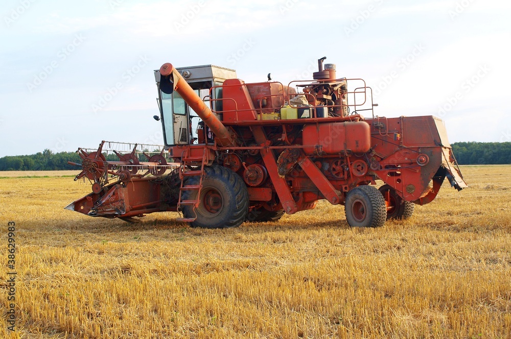 Fototapeta premium Combine in a field