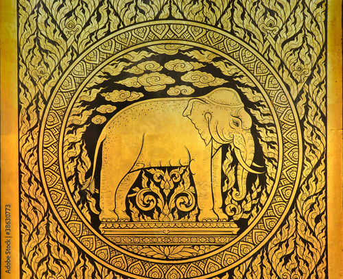Thai Mural pattern - Elephant