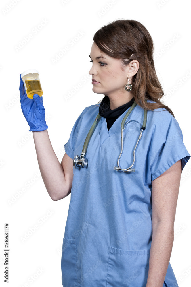Woman Doctor with Urine Sample Woman Doctor with Urine Sample