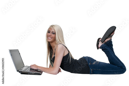 Woman Using Laptop