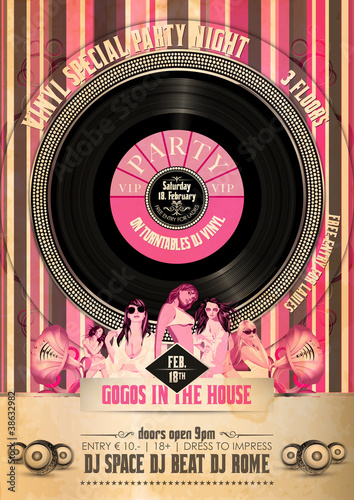 Retro Partyflyer Streifen