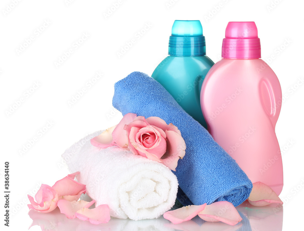 Towel and cleaning isolated on white Towel and cleaning isolated on white