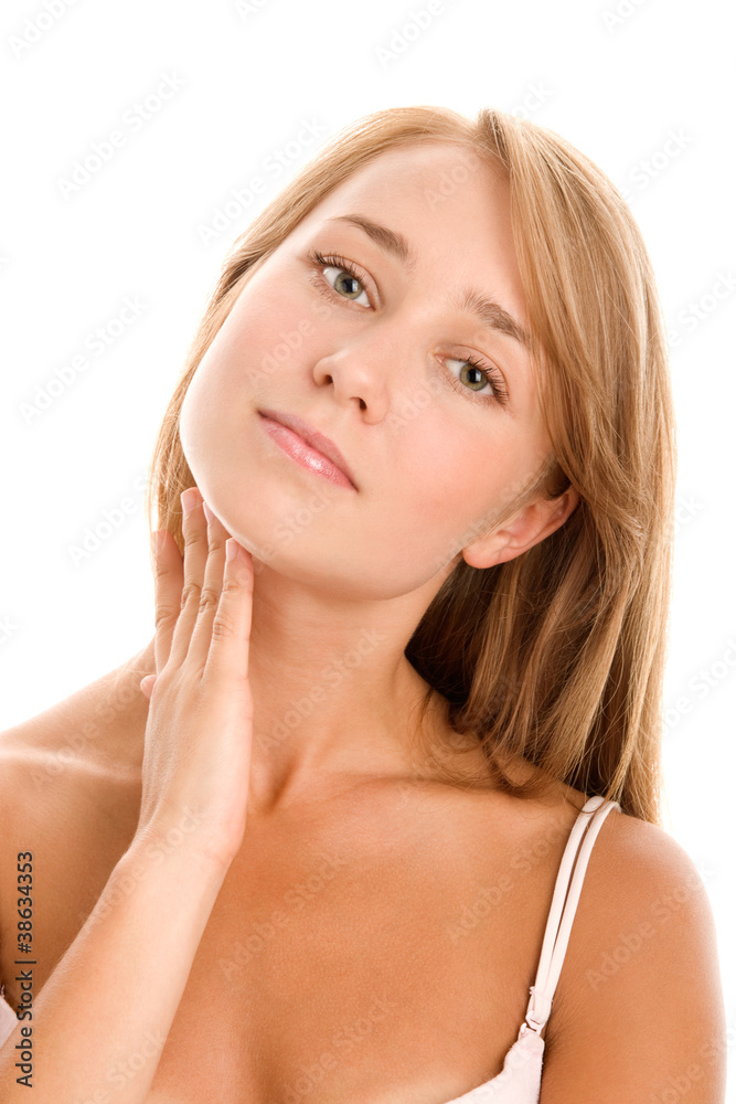 Woman applying cream Woman applying cream