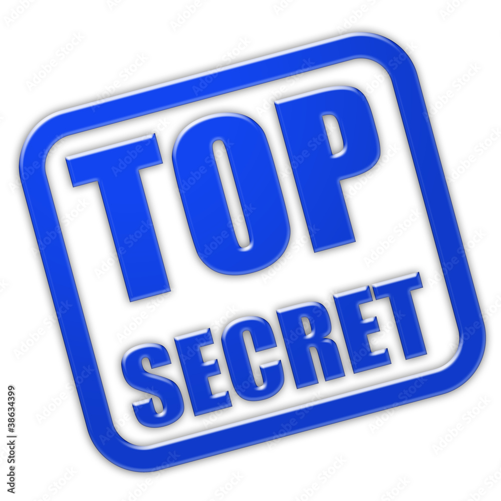 Stempel blau glas TOP SECRET Stempel blau glas TOP SECRET
