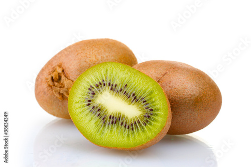 Juicy kiwi isolated on white