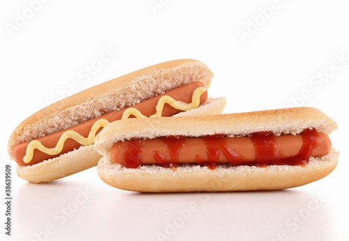 isolated hot dog