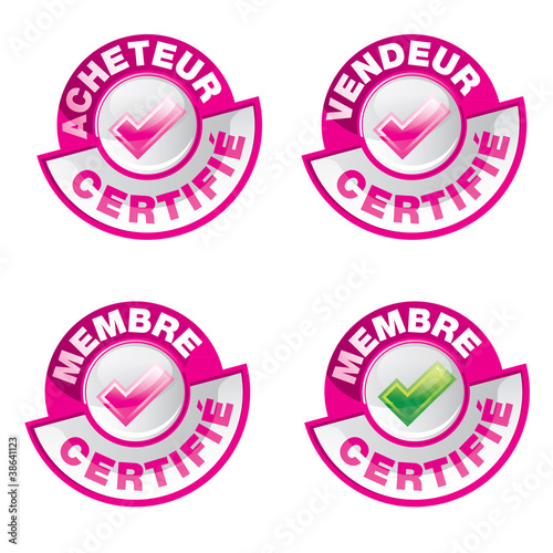 bouton : membre, acheteur, vendeur certifié