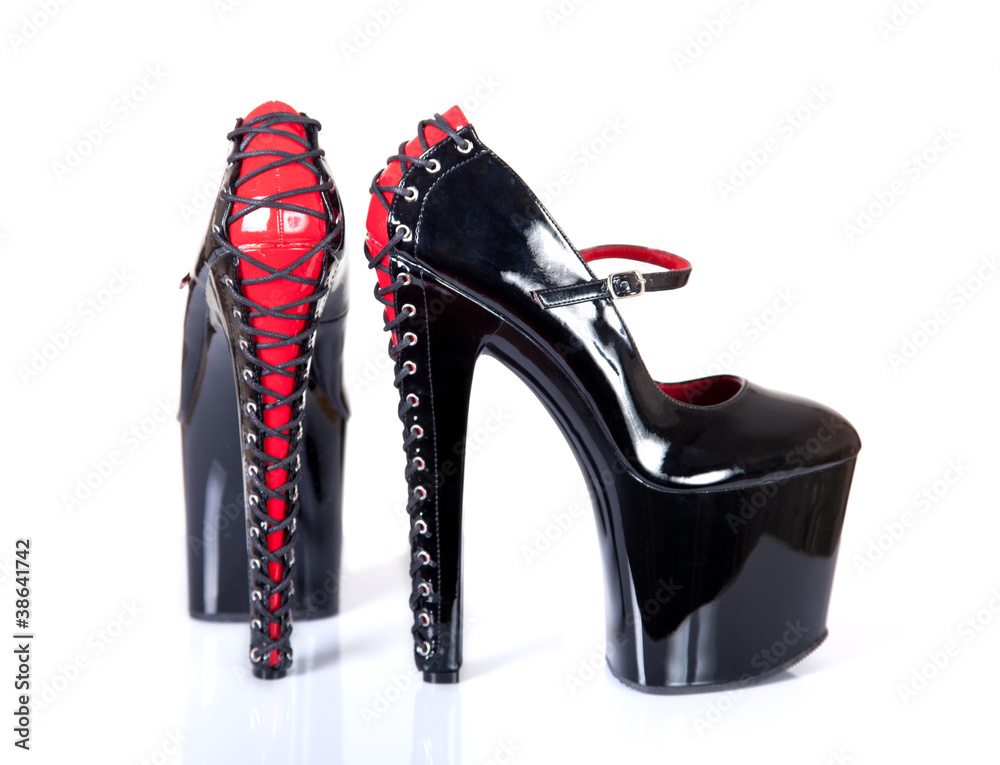 Extremely high heeled fetish platform shoes