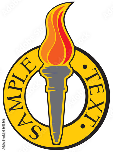 torch with flames emblem