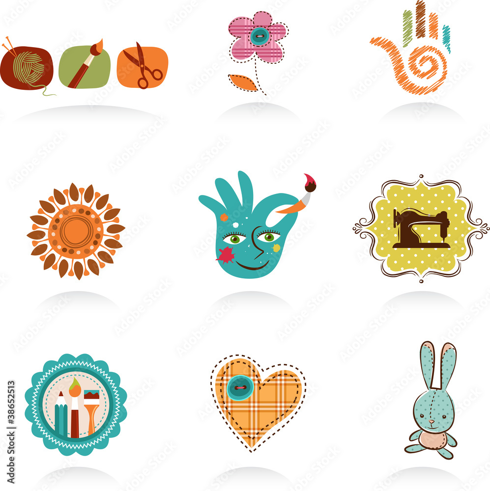 Craft and do it yourself, collection of icons Craft and do it yourself, collection of icons