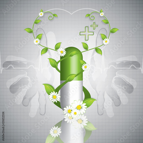Herbal pill caduceus style