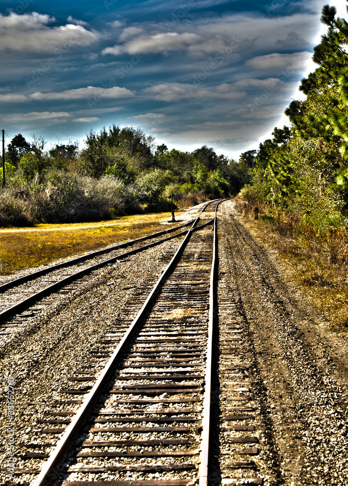 Fototapeta premium HDR surreal fork in the railroad