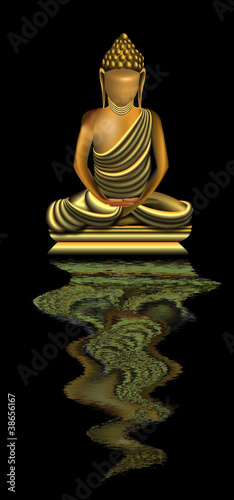 Bouddha Amitabha avec reflet