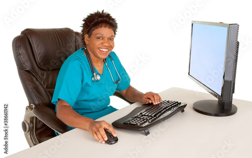 African American Nurse Smiling at Camera
