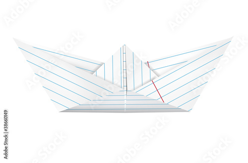 Origami paper boat - vector file