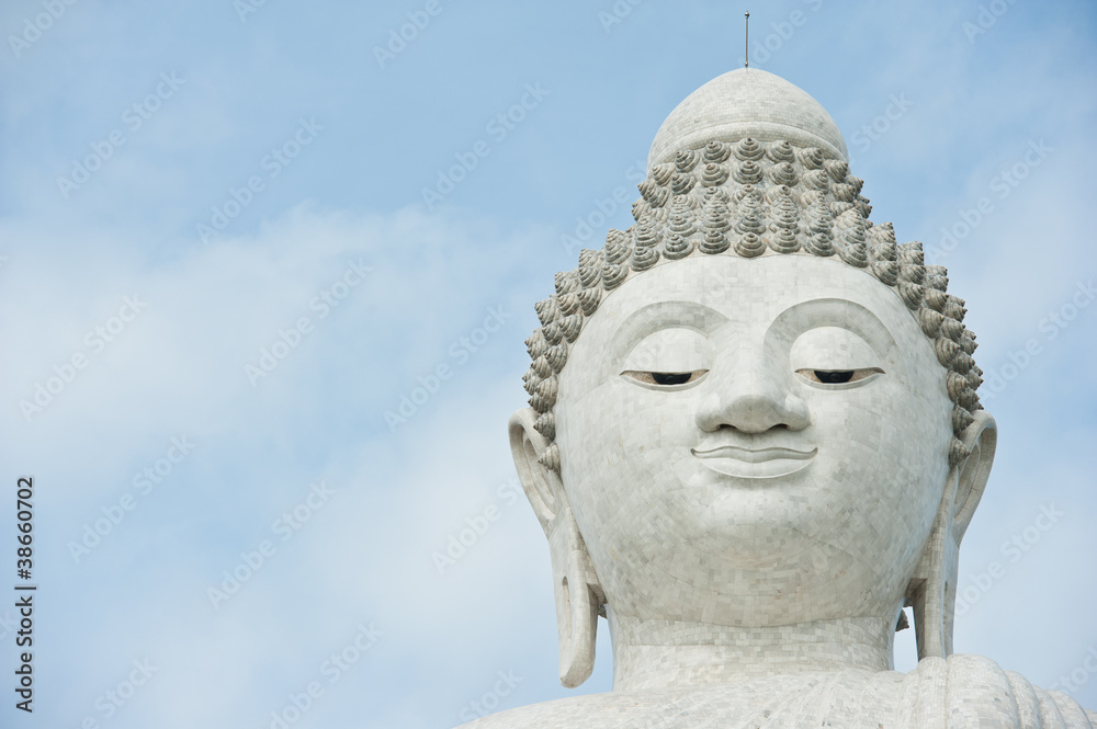 The Biggest white holy Buddha at Phuket, Thailand