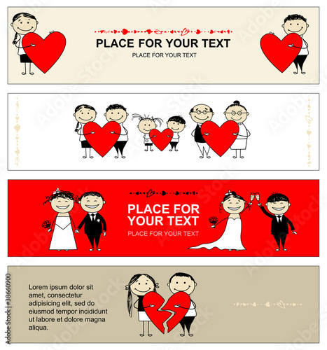 Valentine day. Collection of banners for your design