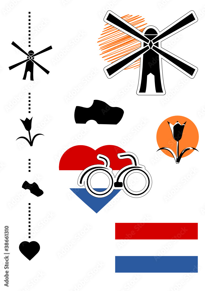 dutch netherlands symbols Stock Vector | Adobe Stock