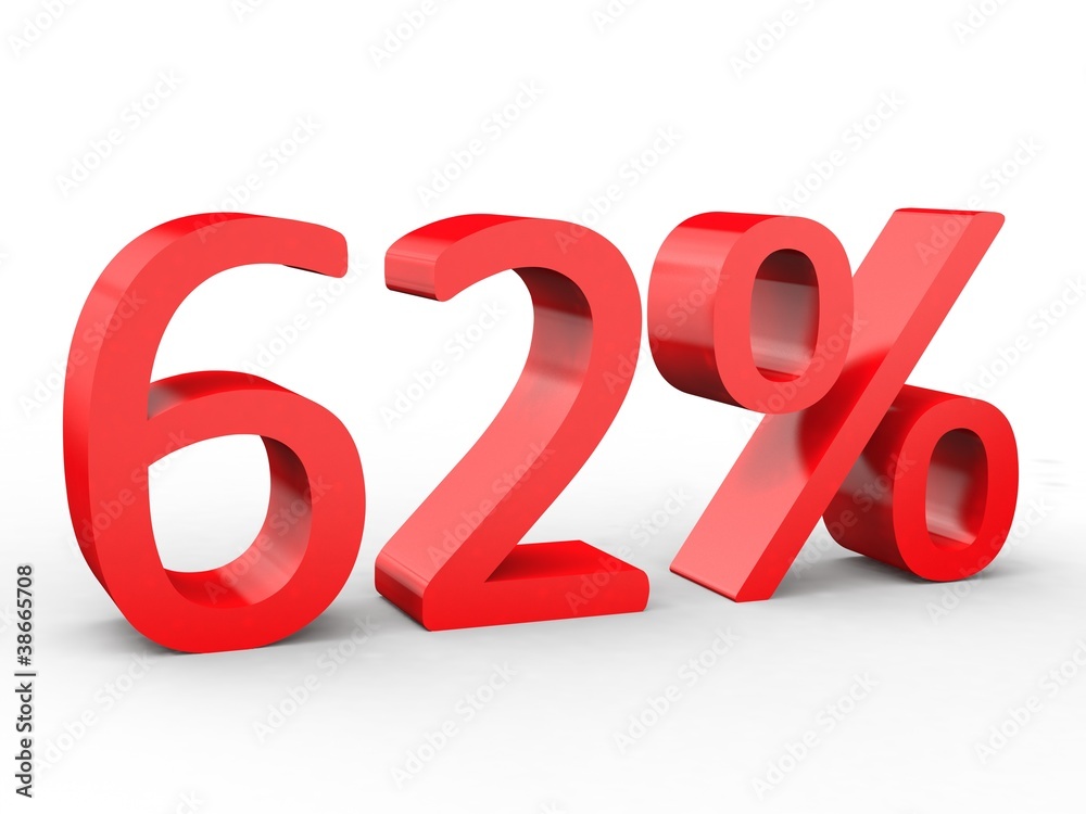 3d Schrift 62% rot 3d Schrift 62% rot