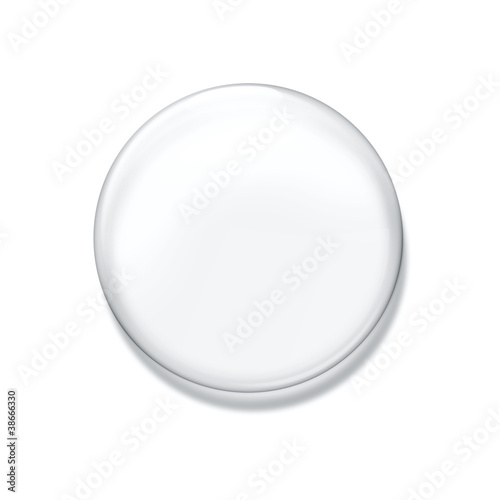 Blank glass badge isolated on white background