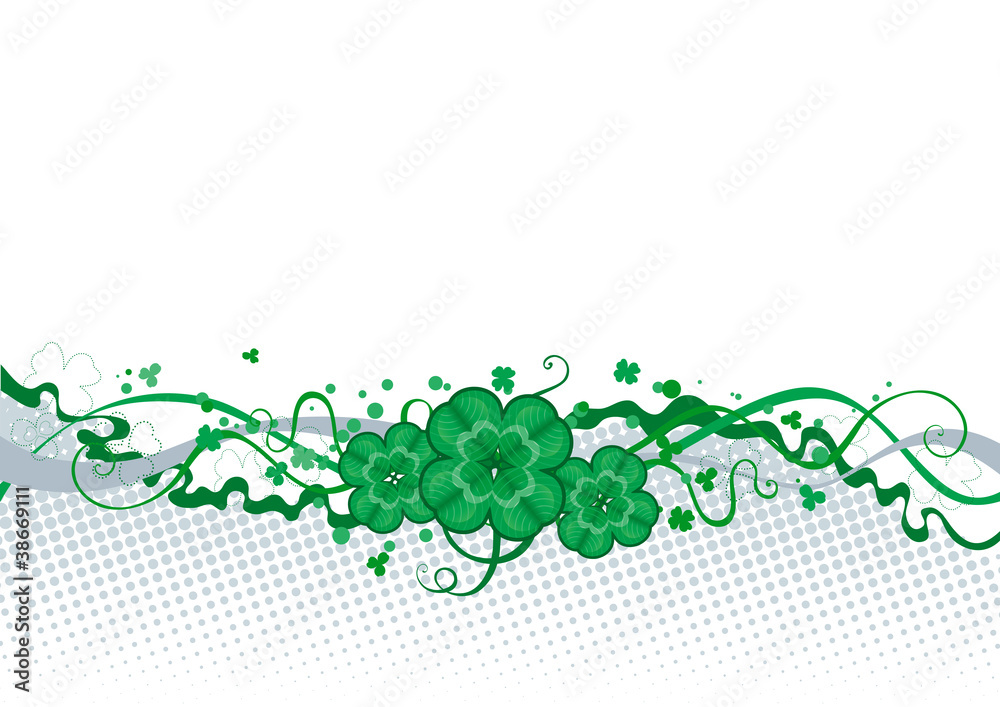Vector abstract  St. Patrick's Day border with clover