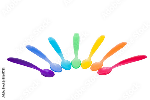 baby colorful plastic spoons