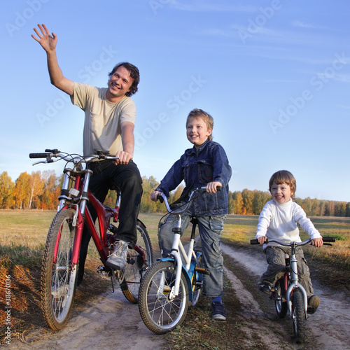 family on bike