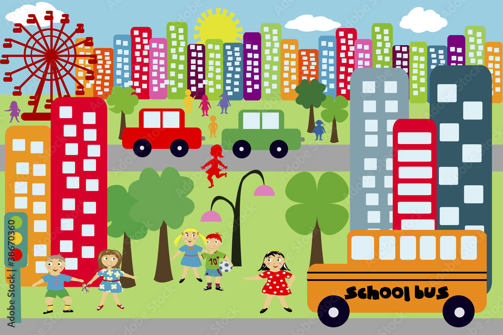 Doodle city for children