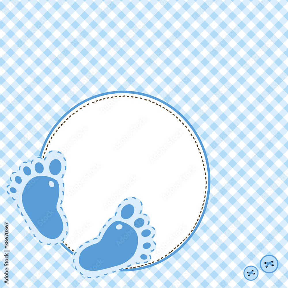 Blue background with baby footsteps Blue background with baby footsteps