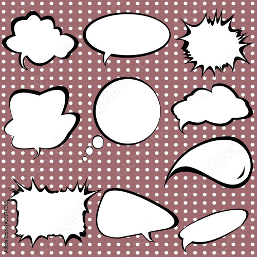 Comic style speech bubbles collection