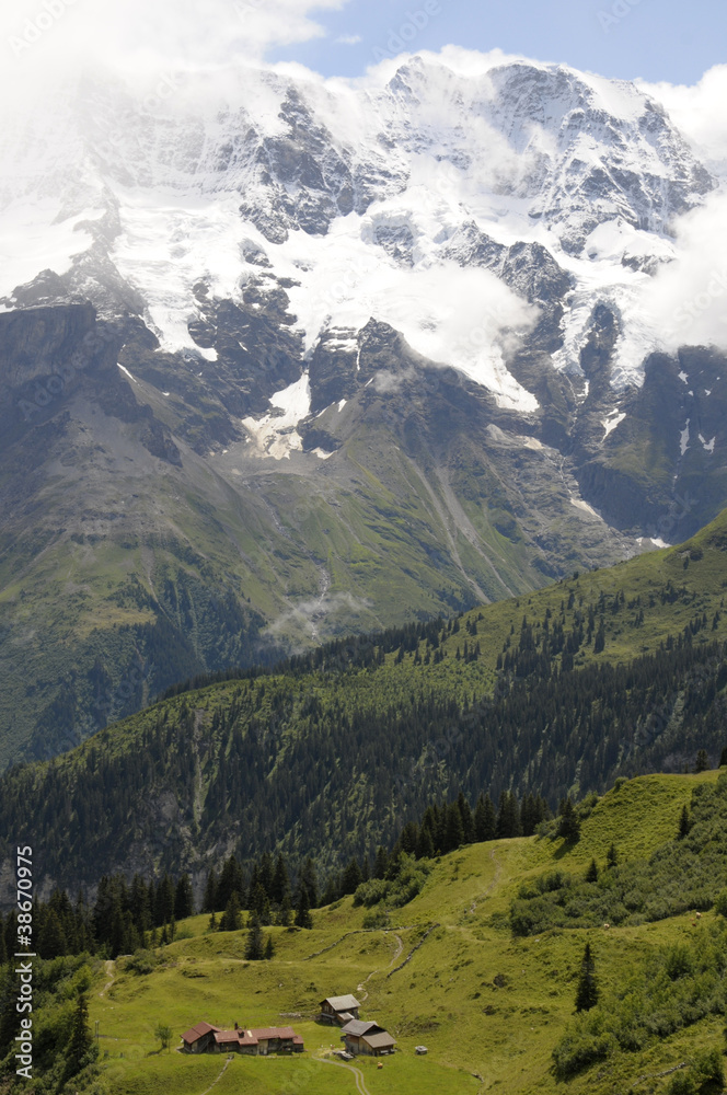 Fototapeta premium Breithorn from North Face trail at Allmendhubel