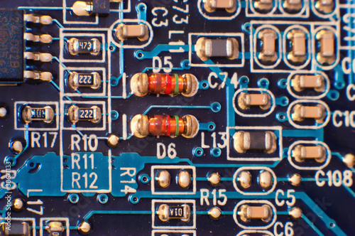 Closeup of circuit board
