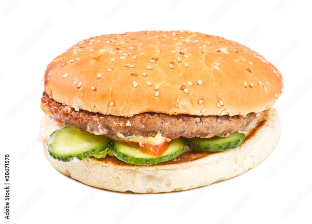 hamburger isolated on white hamburger isolated on white