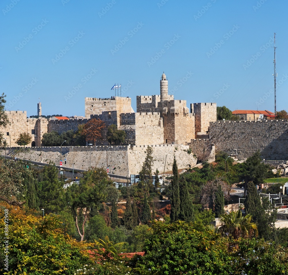 Fototapeta premium Ancient citadel and Tower of David in Jerusalem