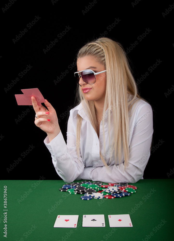 Sexy Blond Playing Poker Sexy Blond Playing Poker