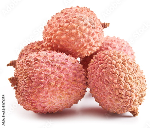 Lychee on a white background.