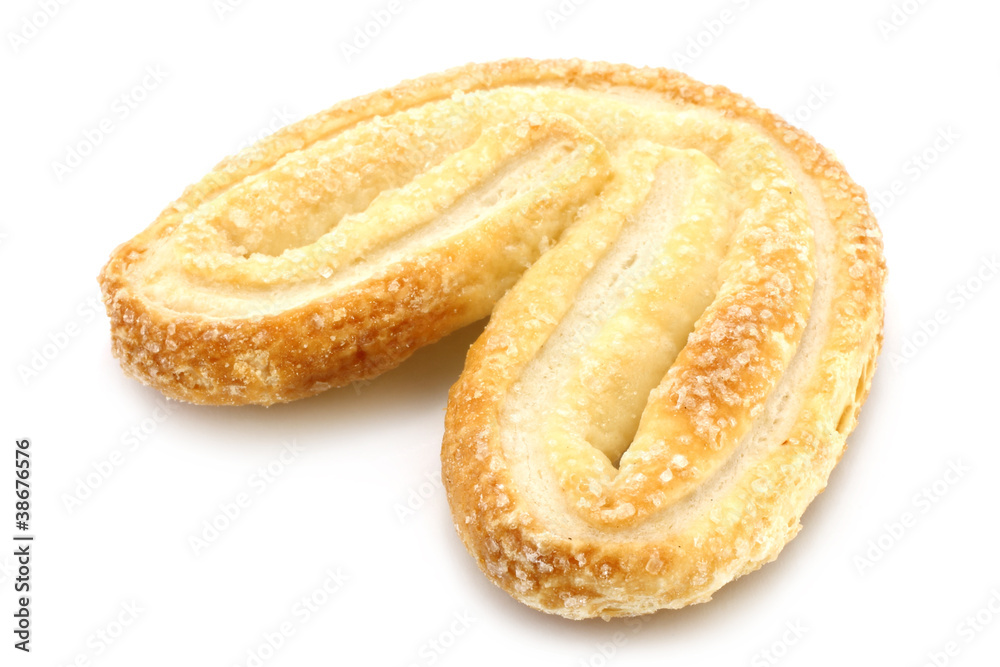 Single cookie on white background Single cookie on white background