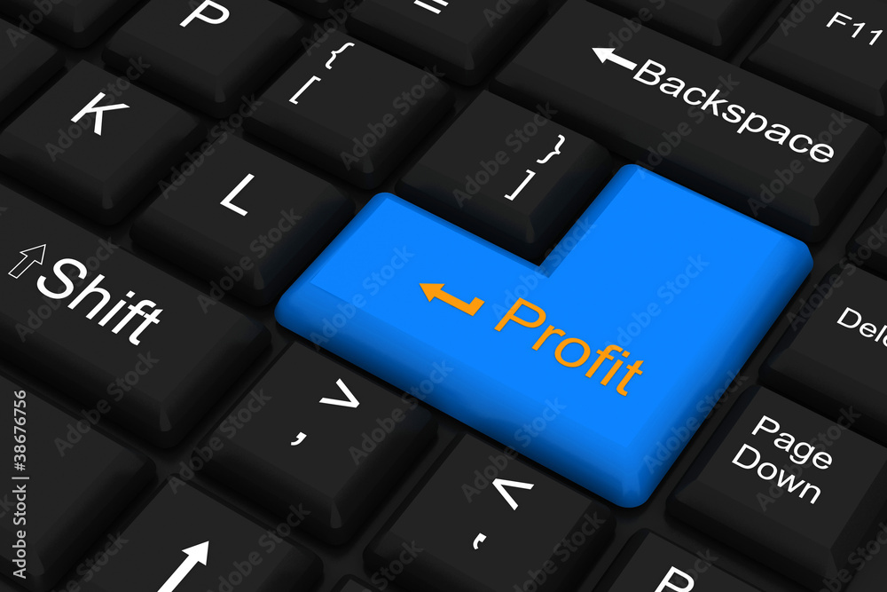 Fototapeta premium Keyboard with key for profit